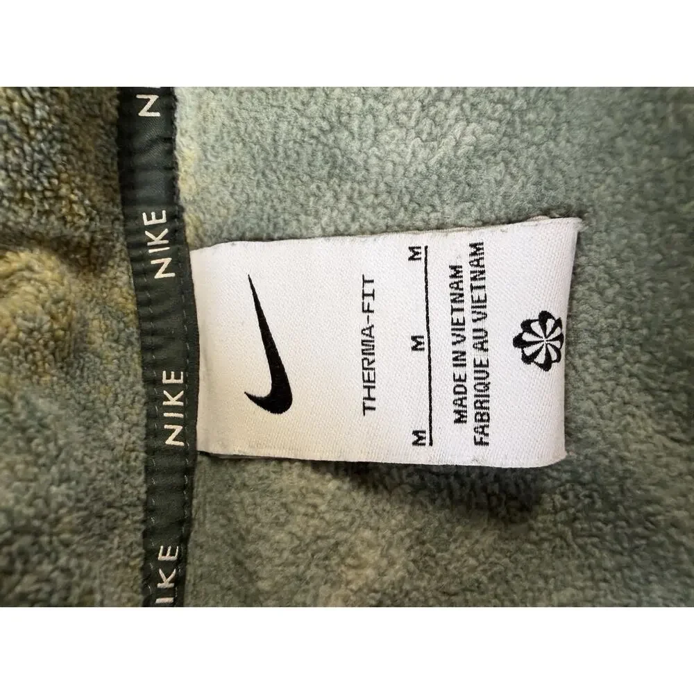 Nike Therma Women's Tie Dye Fleece Half Zip Pullover Sweatshirt Green Medium